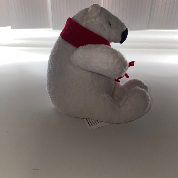 Coca-Cola Polar Bear Plush w/ Red Knit Scarf 4" Coke Doll Collectible - Picture 2 of 6